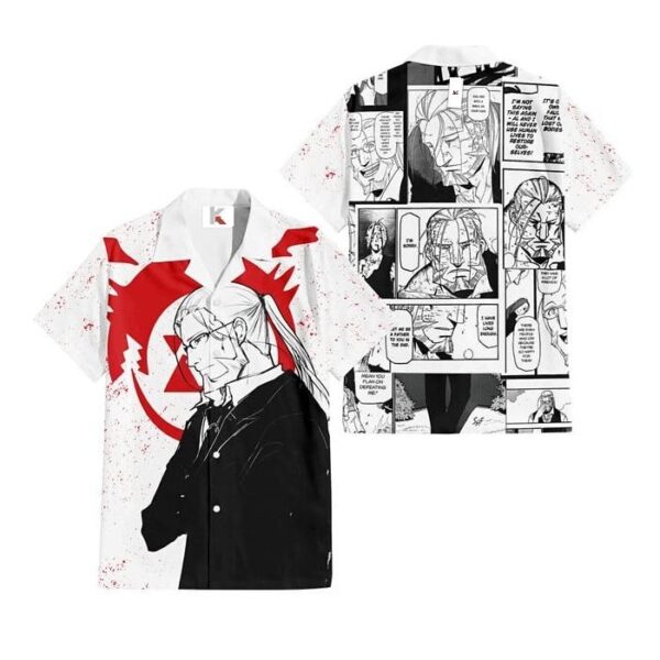 Chemise hawaïenne Fullmetal Alchemist Van Hohenheim 02 - Maison Otaku