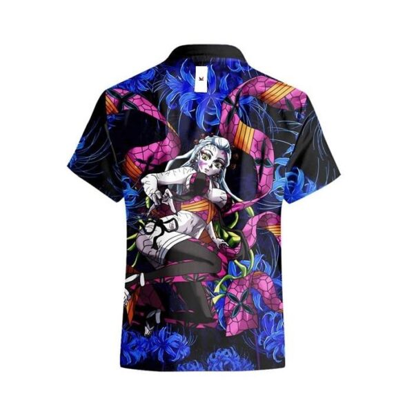 Chemise hawaïenne Demon Slayer Daki Lys araignée bleu - Maison Otaku – Image 3