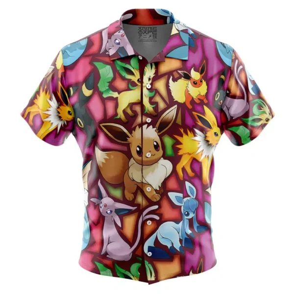 Chemise hawaïenne Évolutions Évoli Pokémon - Maison Otaku