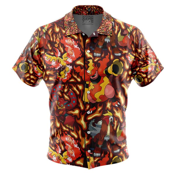 Chemise hawaïenne Pokémon Type Feu - Maison Otaku