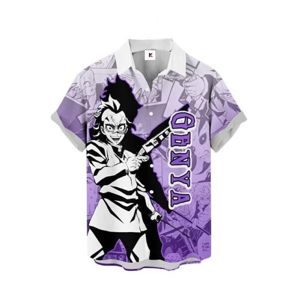 Chemise hawaïenne Demon Slayer Genya Shinazugawa Style Manga - Maison Otaku – Image 2