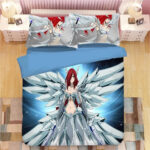 Housse De Couette Fairy Tail Erza Scarlet Parure de lit Ensemble De Literie