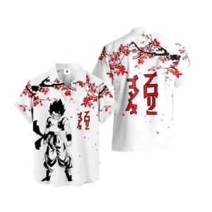 Chemise hawaïenne Dragon Ball Gogeta Fleurs de cerisier - Maison Otaku