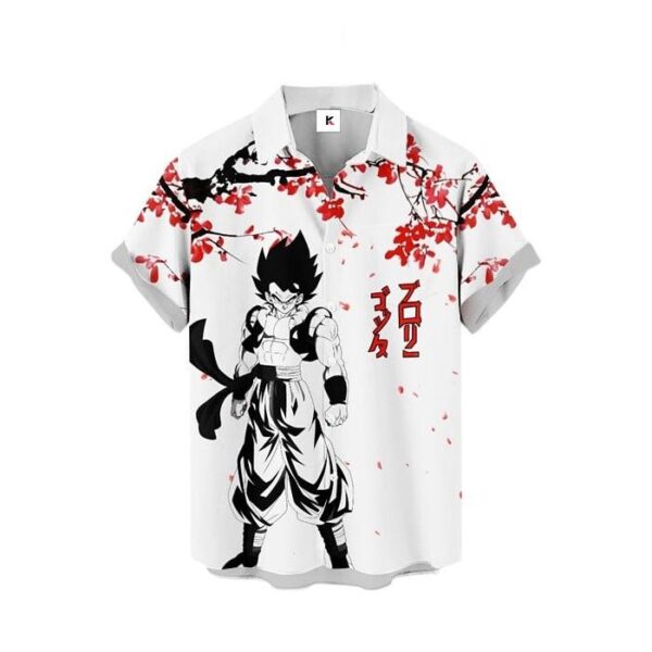 Chemise hawaïenne Dragon Ball Gogeta Fleurs de cerisier - Maison Otaku – Image 2