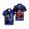 Chemise hawaïenne Demon Slayer Gyutaro Lys araignée bleu - Maison Otaku