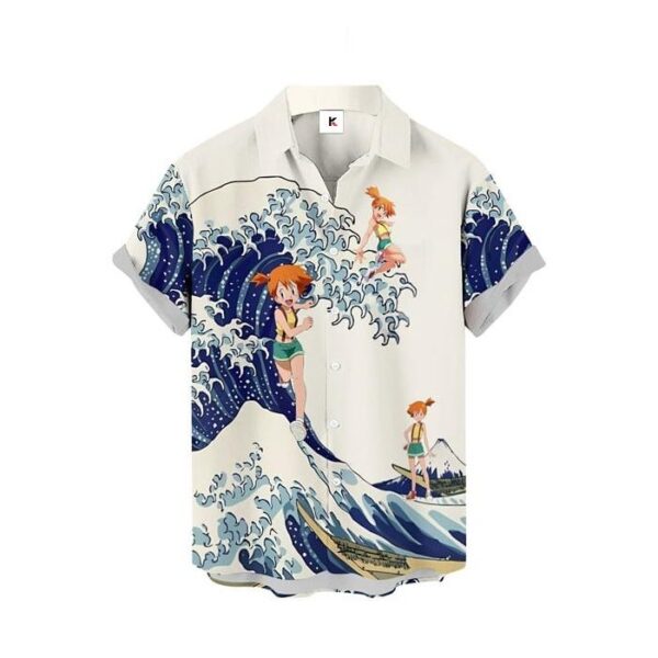 Chemise hawaïenne Pokémon Ondine (Kasumi) Vague de Kanagawa - Maison Otaku – Image 2