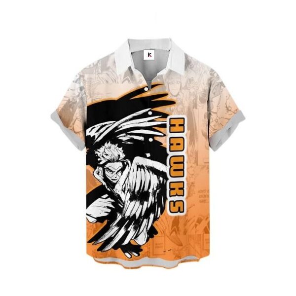 Chemise hawaïenne My Hero Academia Hawks Style Manga - Maison Otaku – Image 2