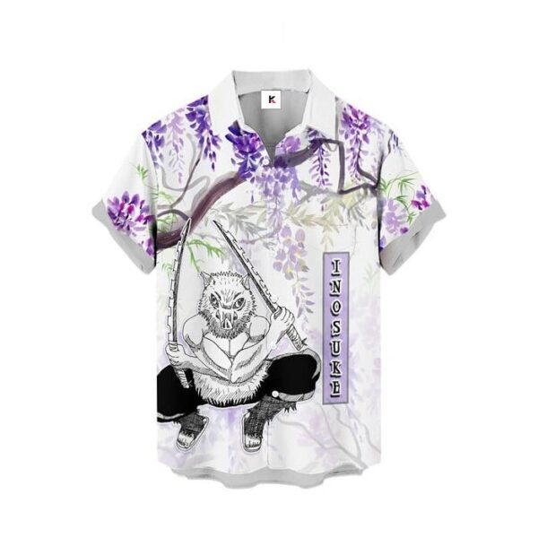 Chemise hawaïenne Demon Slayer Inosuke Wisteria - Maison Otaku – Image 2