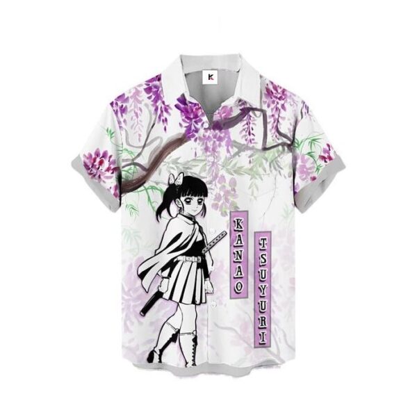 Chemise hawaïenne Demon Slayer Kanao Tsuyuri Wisteria - Maison Otaku – Image 2