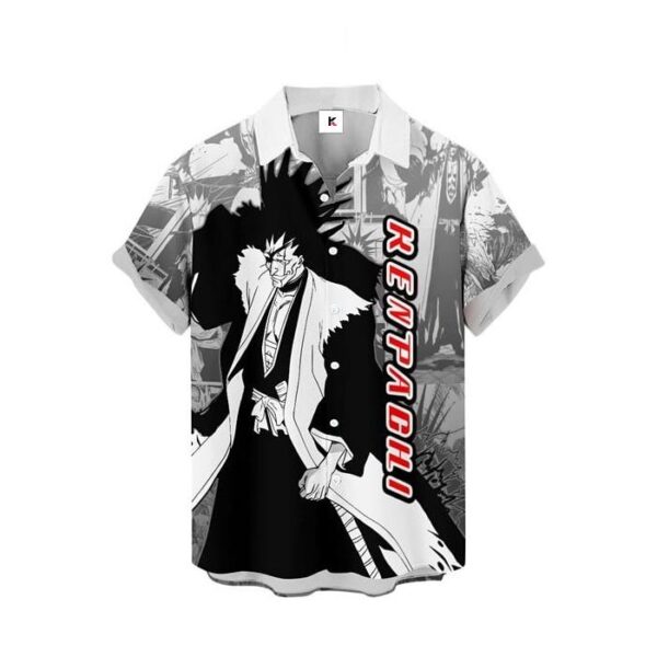 Chemise hawaïenne Bleach Kenpachi Zaraki Style Manga - Maison Otaku – Image 2