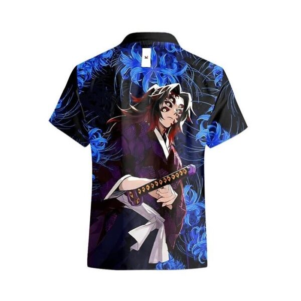 Chemise hawaïenne Demon Slayer Kokushibo Lys araignée bleu - Maison Otaku – Image 3