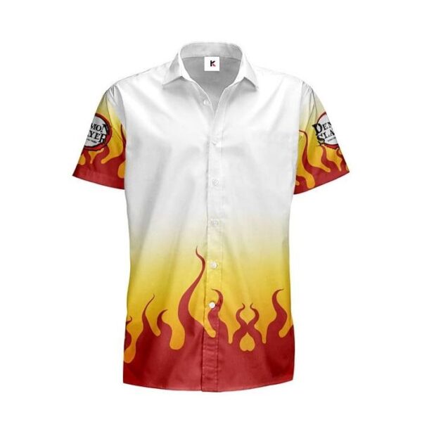 Chemise hawaïenne Demon Slayer Kyojuro Rengoku 02 - Maison Otaku – Image 2