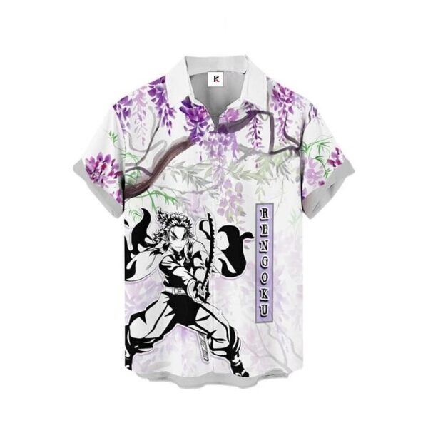 Chemise hawaïenne Demon Slayer Kyojuro Rengoku - Maison Otaku – Image 2