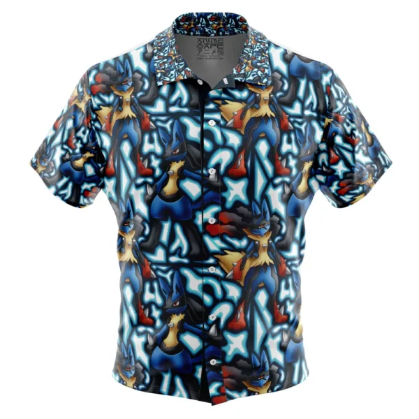 Chemise hawaïenne Lucario x Méga-Lucario Pokémon - Maison Otaku