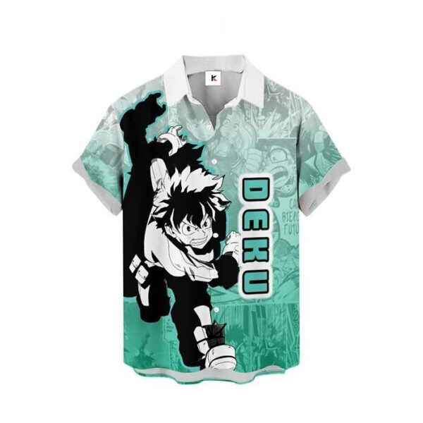 Chemise hawaïenne My Hero Academia Deku Style Manga - Maison Otaku – Image 2
