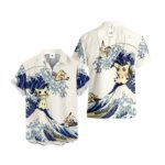 Chemise hawaïenne Pokémon Mimikyu Vague de Kanagawa – Maison Otaku