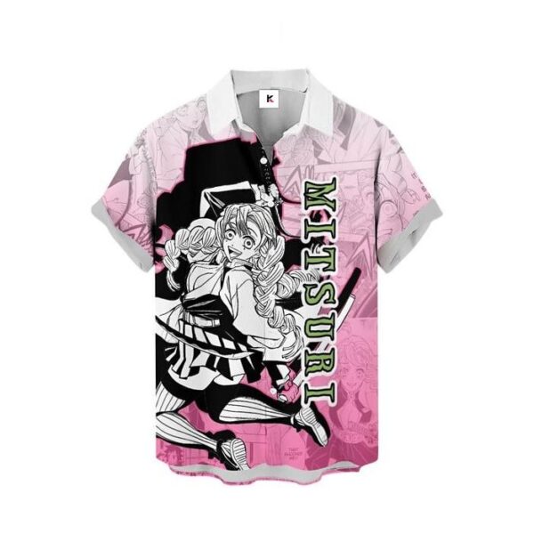 Chemise hawaïenne Demon Slayer Mitsuri Kanroji  - Maison Otaku – Image 2
