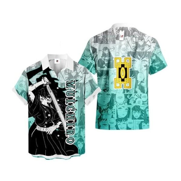 Chemise hawaïenne Demon Slayer Muichiro Tokito  - Maison Otaku