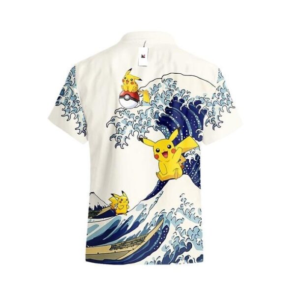 Chemise hawaïenne Pokémon Mewtwo Vague de Kanagawa - Maison Otaku – Image 3