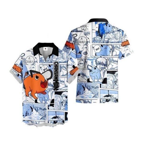 Chemise hawaïenne Chainsaw Man Pochita - Maison Otaku