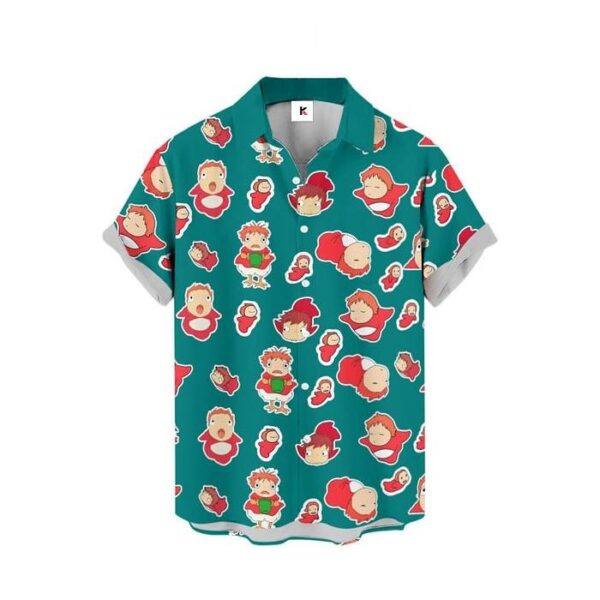 Chemise hawaïenne Ponyo sur la falaise - Maison Otaku – Image 2