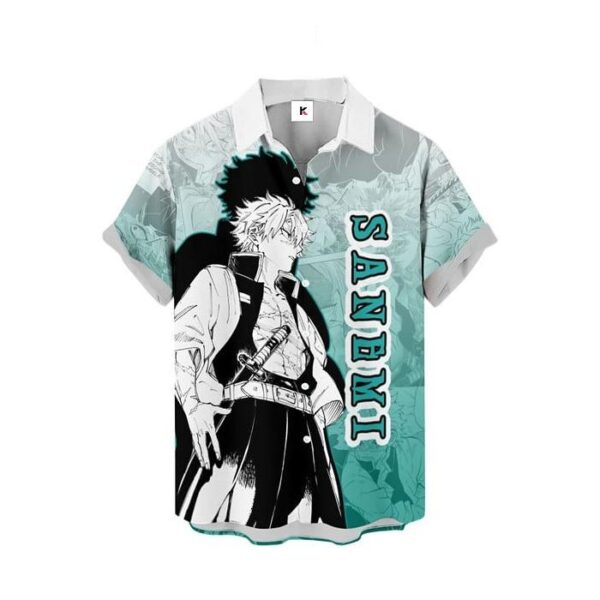 Chemise hawaïenne Demon Slayer Sanemi Shinazugawa - Maison Otaku – Image 2