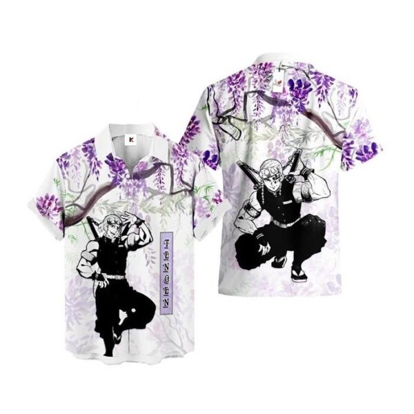 Chemise hawaïenne Demon Slayer Tengen Uzui Wisteria - Maison Otaku