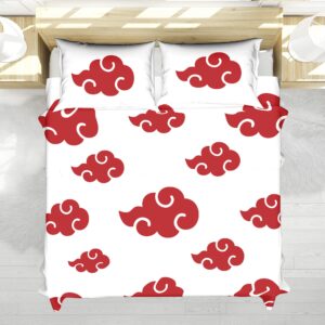 Housse De Couette Akatsuki Blanche Parure de lit Ensemble De Literie