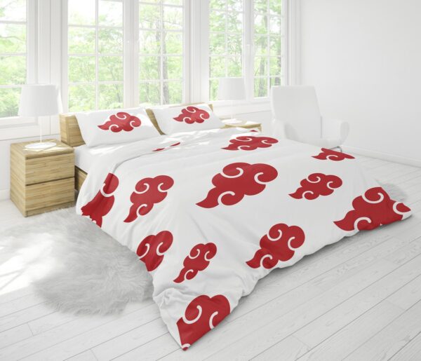Housse De Couette Akatsuki Blanche Parure de lit Ensemble De Literie – Image 2