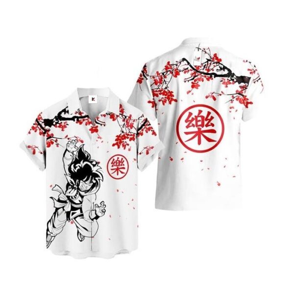 Chemise hawaïenne Dragon Ball Yamcha Fleur de cerisier - Maison Otaku