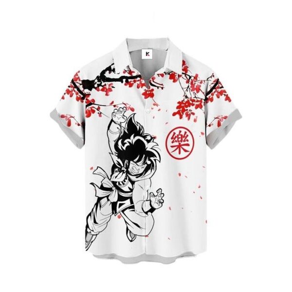 Chemise hawaïenne Dragon Ball Yamcha Fleur de cerisier - Maison Otaku – Image 2