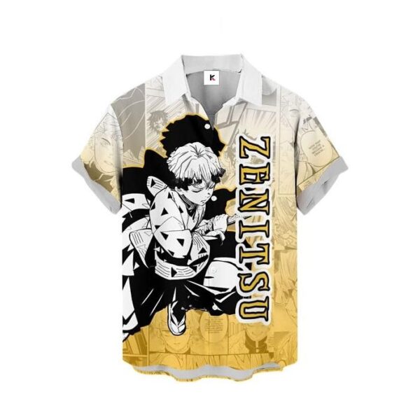 Chemise hawaïenne Demon Slayer Zenitsu - Maison Otaku – Image 2
