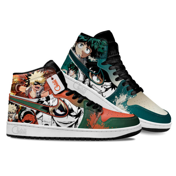 Baskets montantes Air Jordan Deku et Katsuki Bakugo – Chaussures montantes My Hero Academia