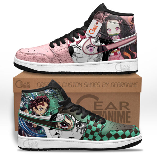 Baskets montantes Air Jordan Tanjiro & Nezuko – Chaussures montantes Demon Slayer – Image 2