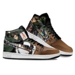 Baskets montantes Air Jordan Eren Yeager et Levi Ackerman – Chaussures montantes L’Attaque des Titans
