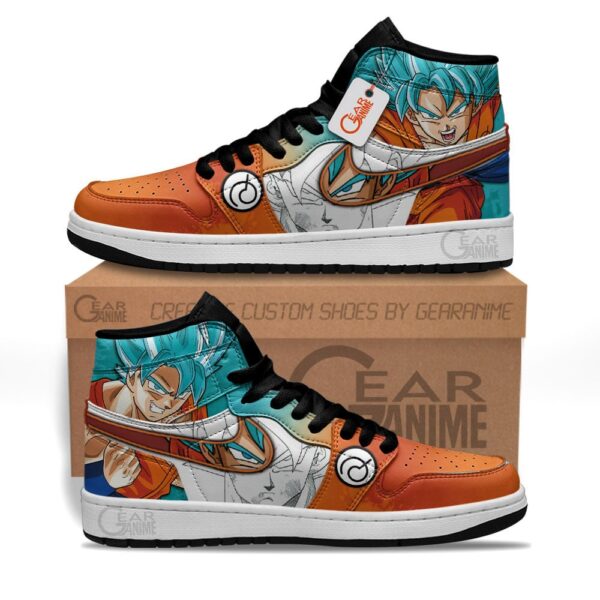 Baskets montantes Air Jordan Goku Blue – Chaussures montantes Dragon Ball – Image 2