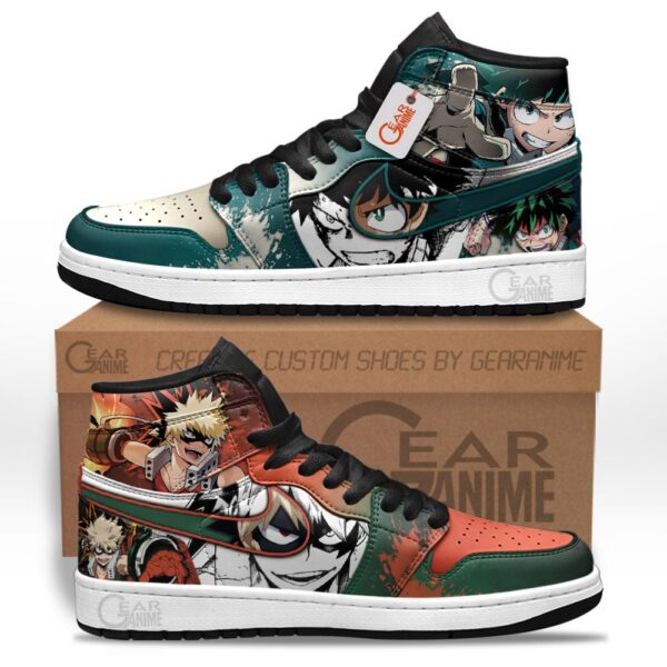 Baskets montantes Air Jordan Deku et Katsuki Bakugo – Chaussures montantes My Hero Academia – Image 2