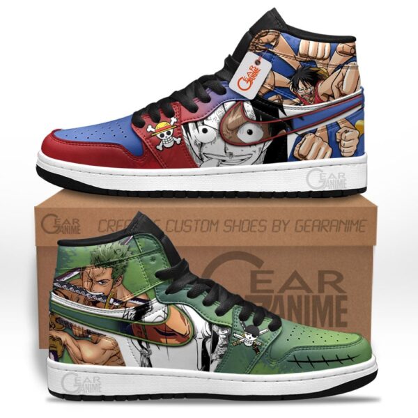 Baskets montantes Air Jordan Luffy et Roronoa Zoro – Chaussures montantes One Piece – Image 2