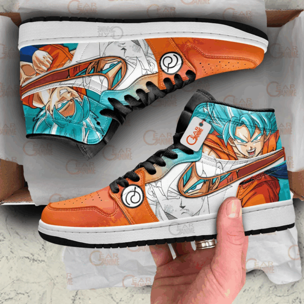 Baskets montantes Air Jordan Goku Blue – Chaussures montantes Dragon Ball – Image 3