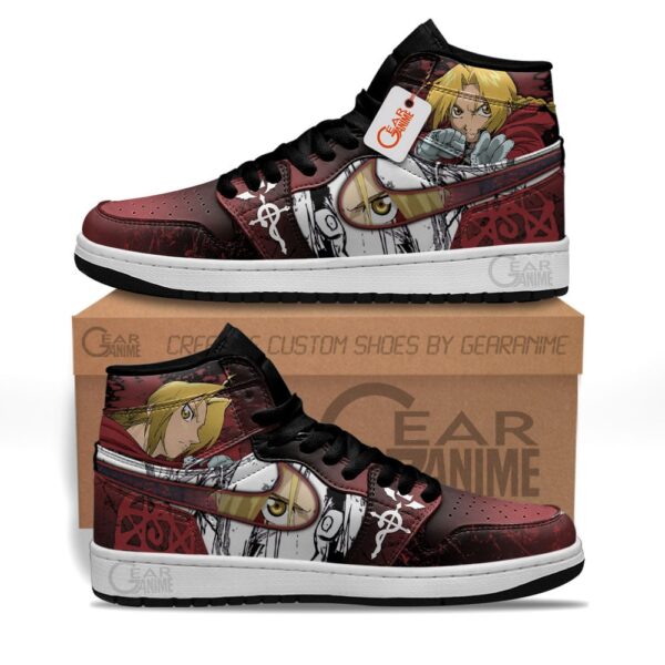 Baskets montantes Air Jordan Edward Elric – Chaussures montantes Fullmetal Alchemist – Image 2