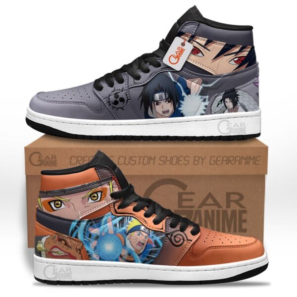 Baskets montantes Air Jordan Naruto Uzumaki et Sasuke Uchiha – Chaussures montantes Naruto – Image 2