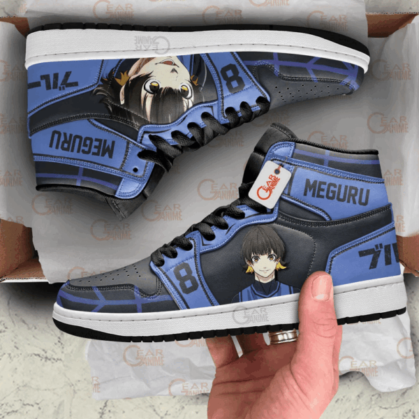 Baskets montantes Air Jordan Meguru Bachira – Chaussures montantes Blue Lock – Image 3