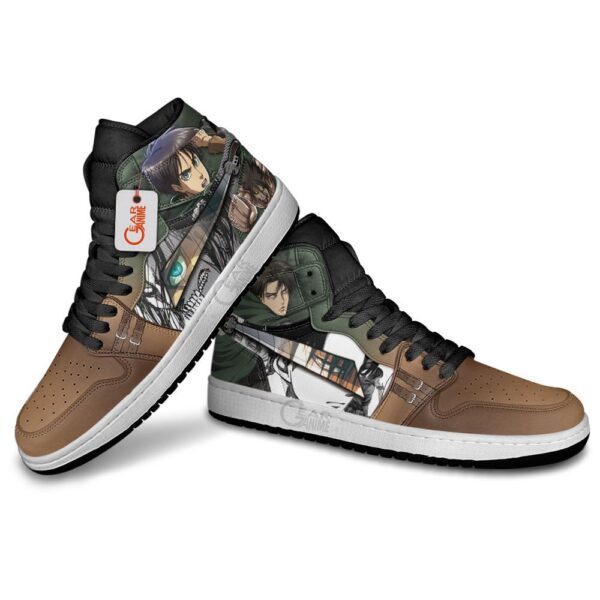 Baskets montantes Air Jordan Eren Yeager et Levi Ackerman – Chaussures montantes L’Attaque des Titans – Image 4