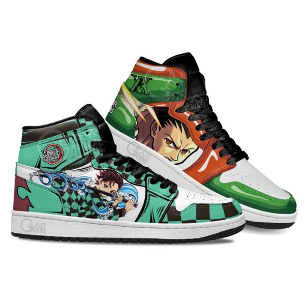 Baskets montantes Air Jordan Tanjiro et Gon Freecss – Chaussures montantes Cross Anime