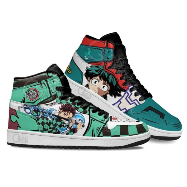 Baskets montantes Air Jordan Tanjiro et Izuku Midoriya – Chaussures montantes Cross Anime