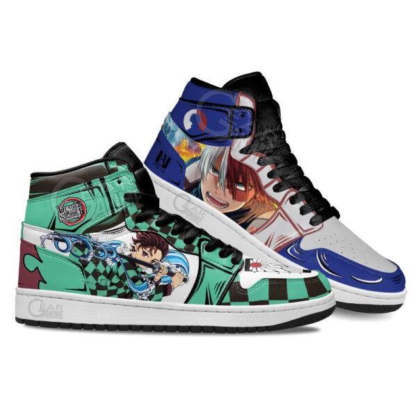 Baskets montantes Air Jordan Tanjiro & Todoroki – Chaussures montantes Anime Mix