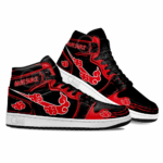 Baskets montantes Air Jordan Naruto Akatsuki – Chaussures montantes Naruto