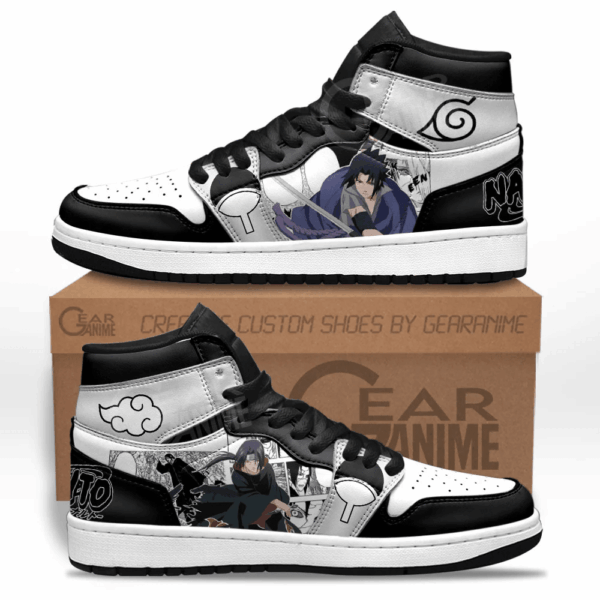 Baskets montantes Air Jordan Itachi et Sasuke Uchiha – Chaussures montantes Naruto