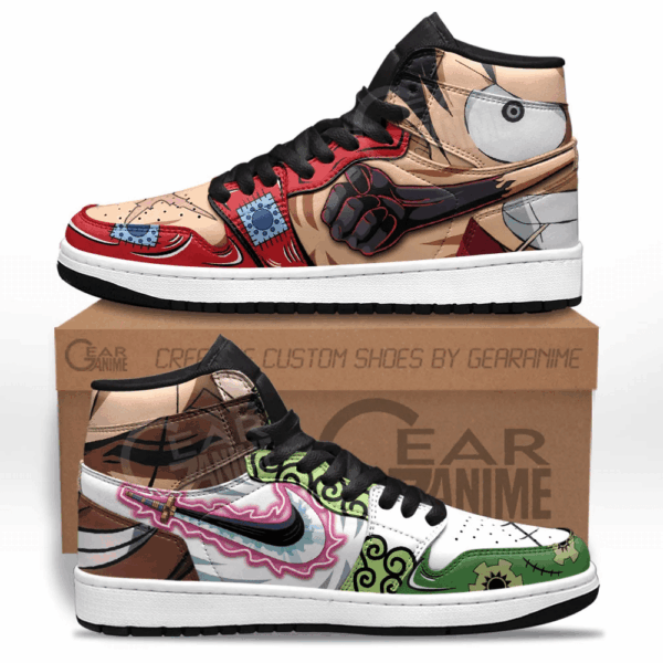 Baskets montantes Air Jordan Luffy et Zoro – Chaussures montantes One Piece