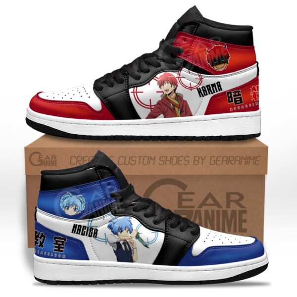 Baskets montantes Air Jordan Nagisa et Karma – Chaussures montantes Assassination Classroom